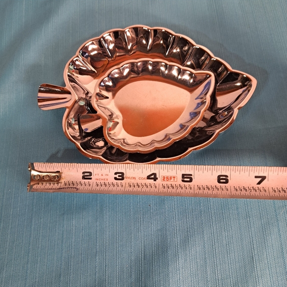 Vintage chrome leaf plate set - Picture 5 of 7